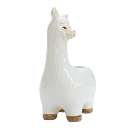 Leisure Arts Ceramic Vase White Llama 7.5 